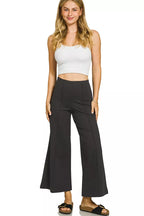 Zenana Heavy Ponte Elastic Waistband Pintuck Pants