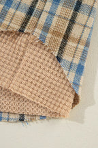 Plaid Drawstring Hooded Flannel Jacket