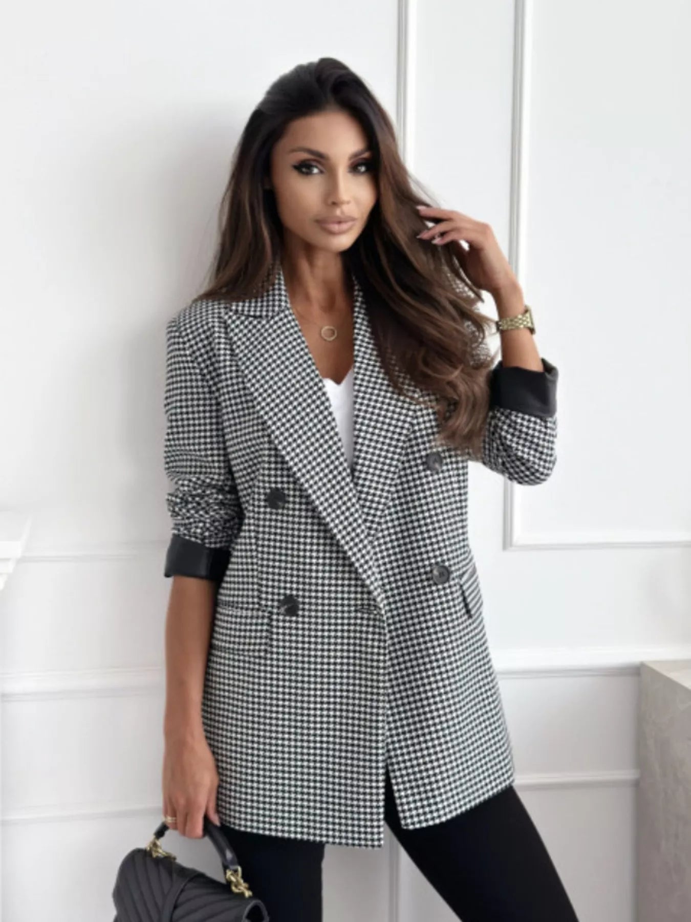 Lapel Collar Long Sleeve Blazer