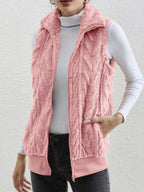 Full Size Cozy Faux Fur Zip-Up Vest Coat Plus Size