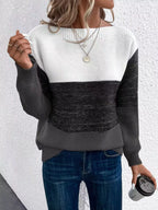 Color Block Long Sleeve Sweater