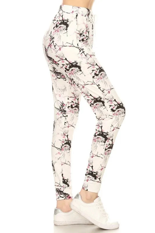 Leggings Depot Buttery Soft Printed Joggers with Drawstring