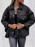 Quilted Snap-Down Casual Jacket