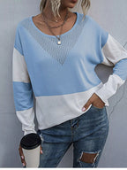 Color Block Round Neck Sweater