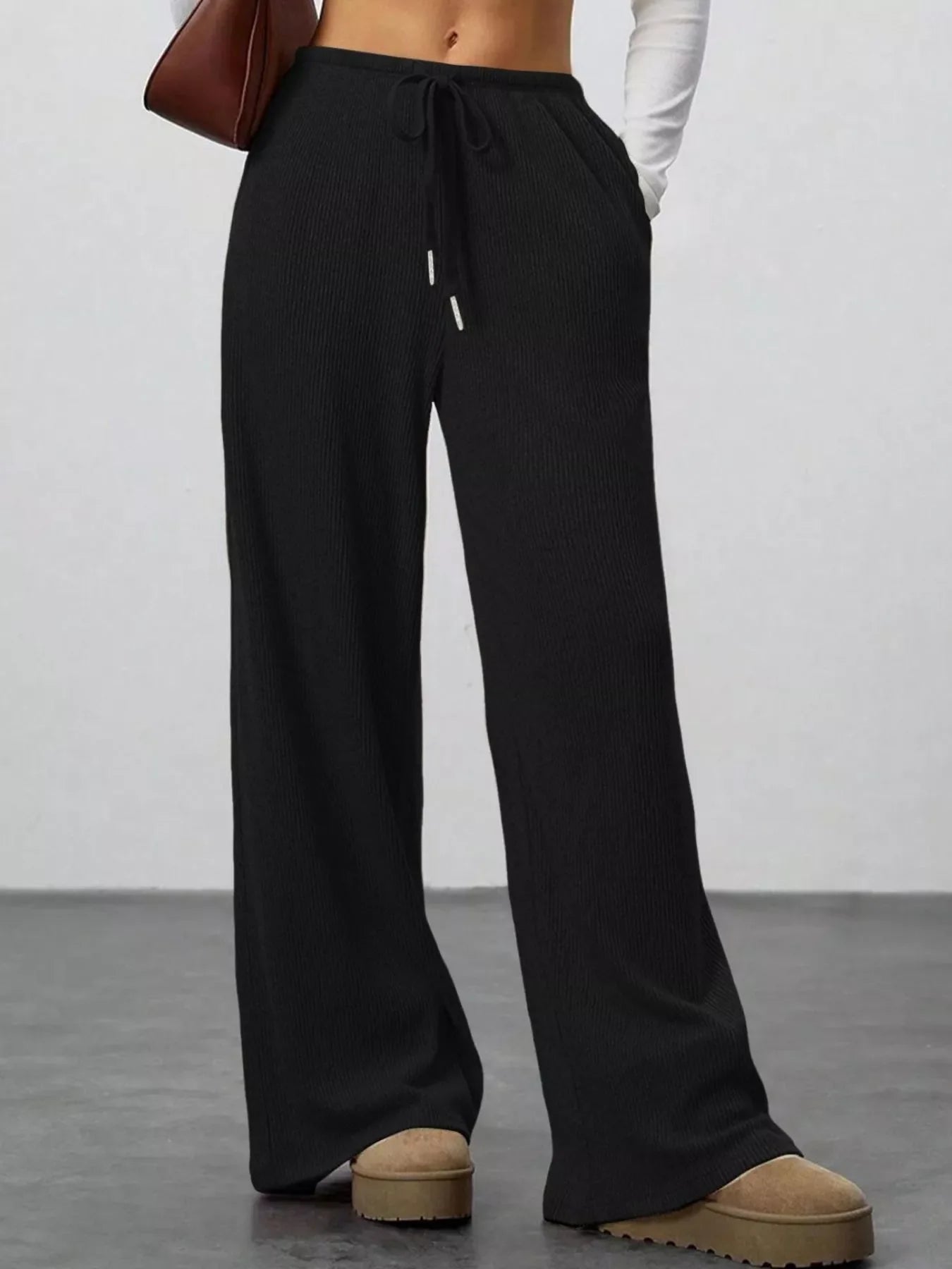 Relaxed Fit Wide Leg Pants