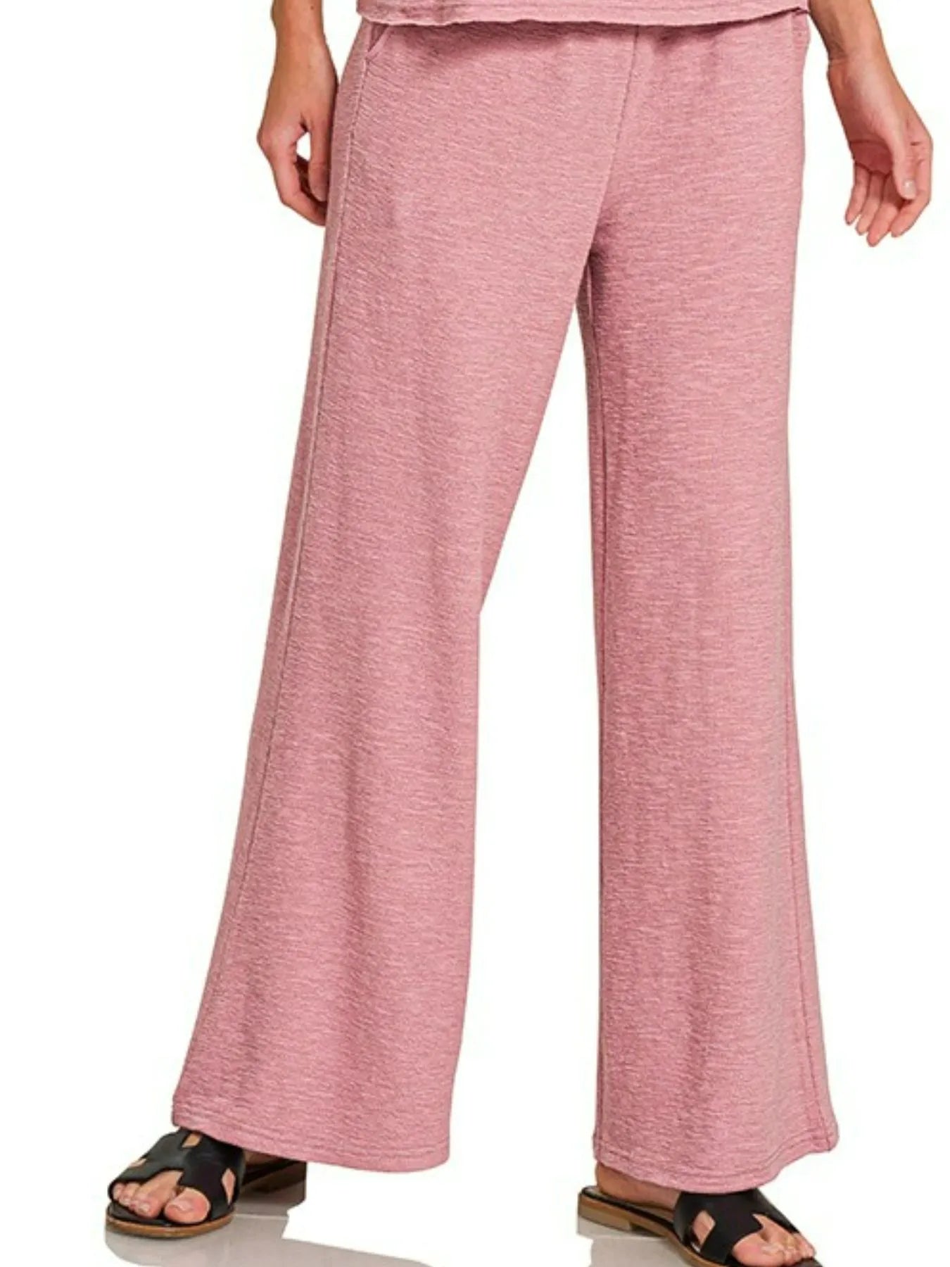 Zenana Cotton Slub Tank and Pants Set