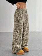 Full Size Leopard Print Wide Leg Pants Plus Size