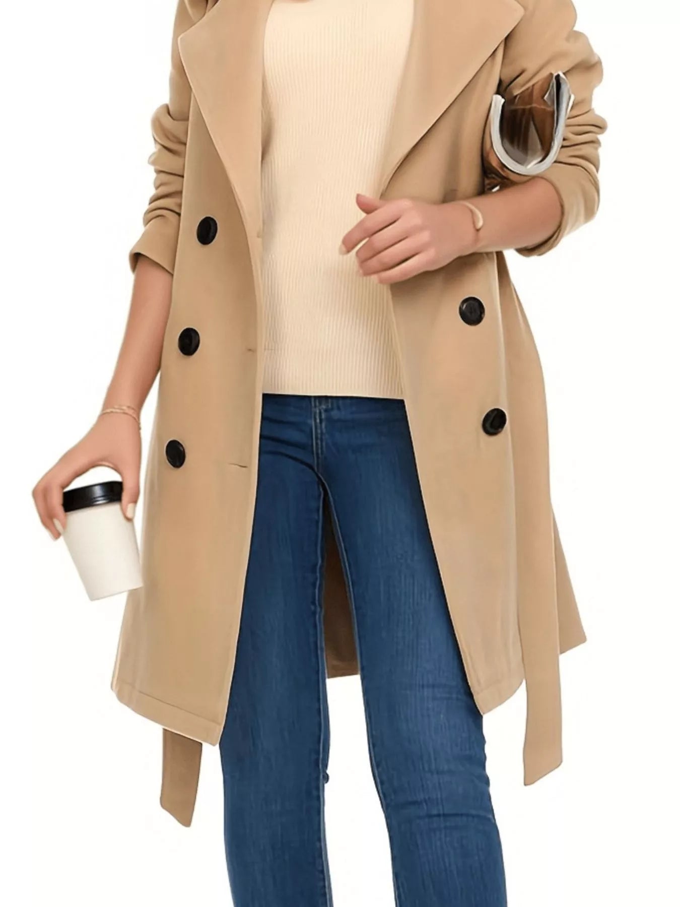 Double Breasted Long Sleeve Coat