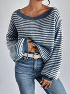 Striped Boat Neck Sweater