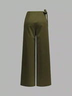 Wrap Waist Wide Leg Pants