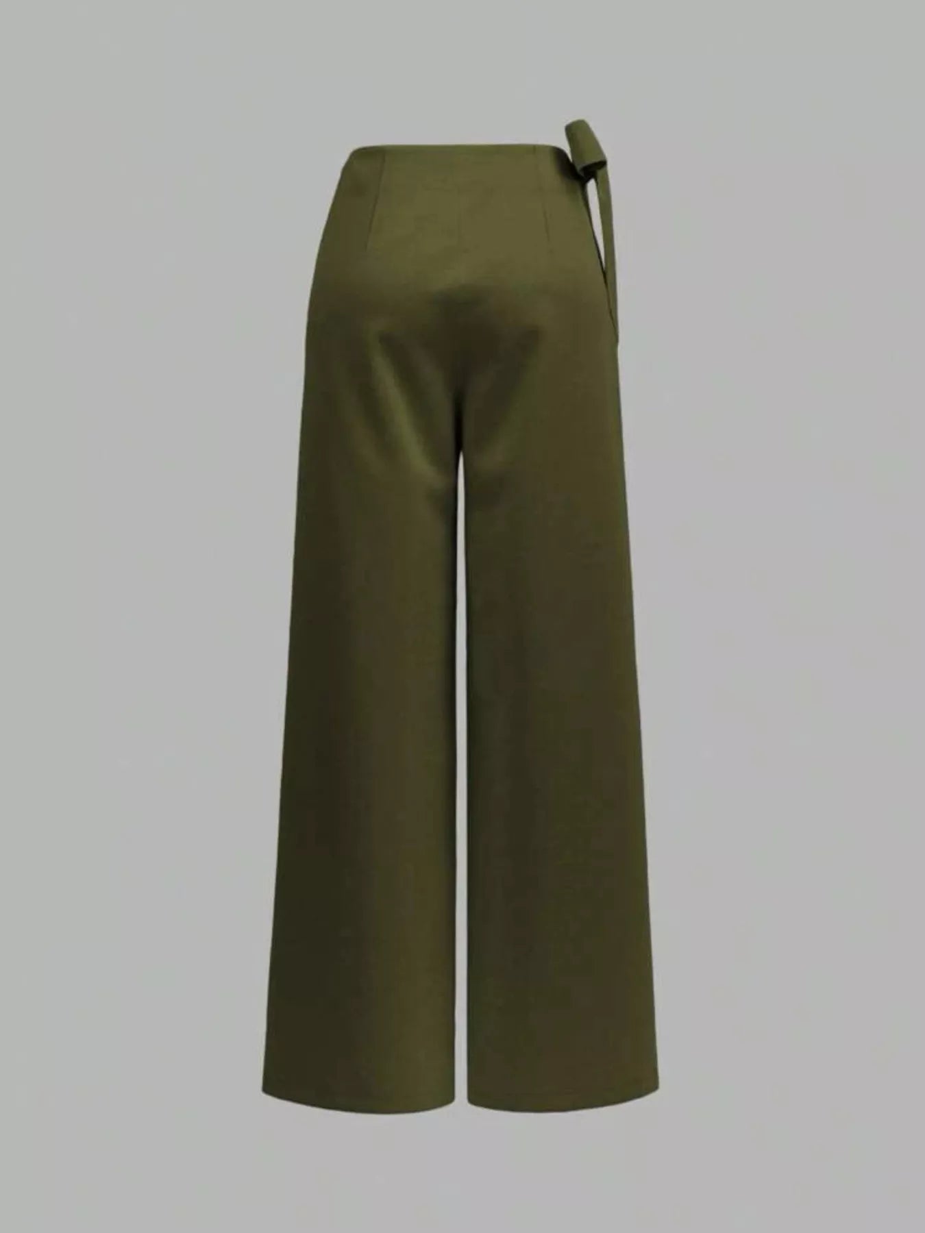 Wrap Waist Wide Leg Pants