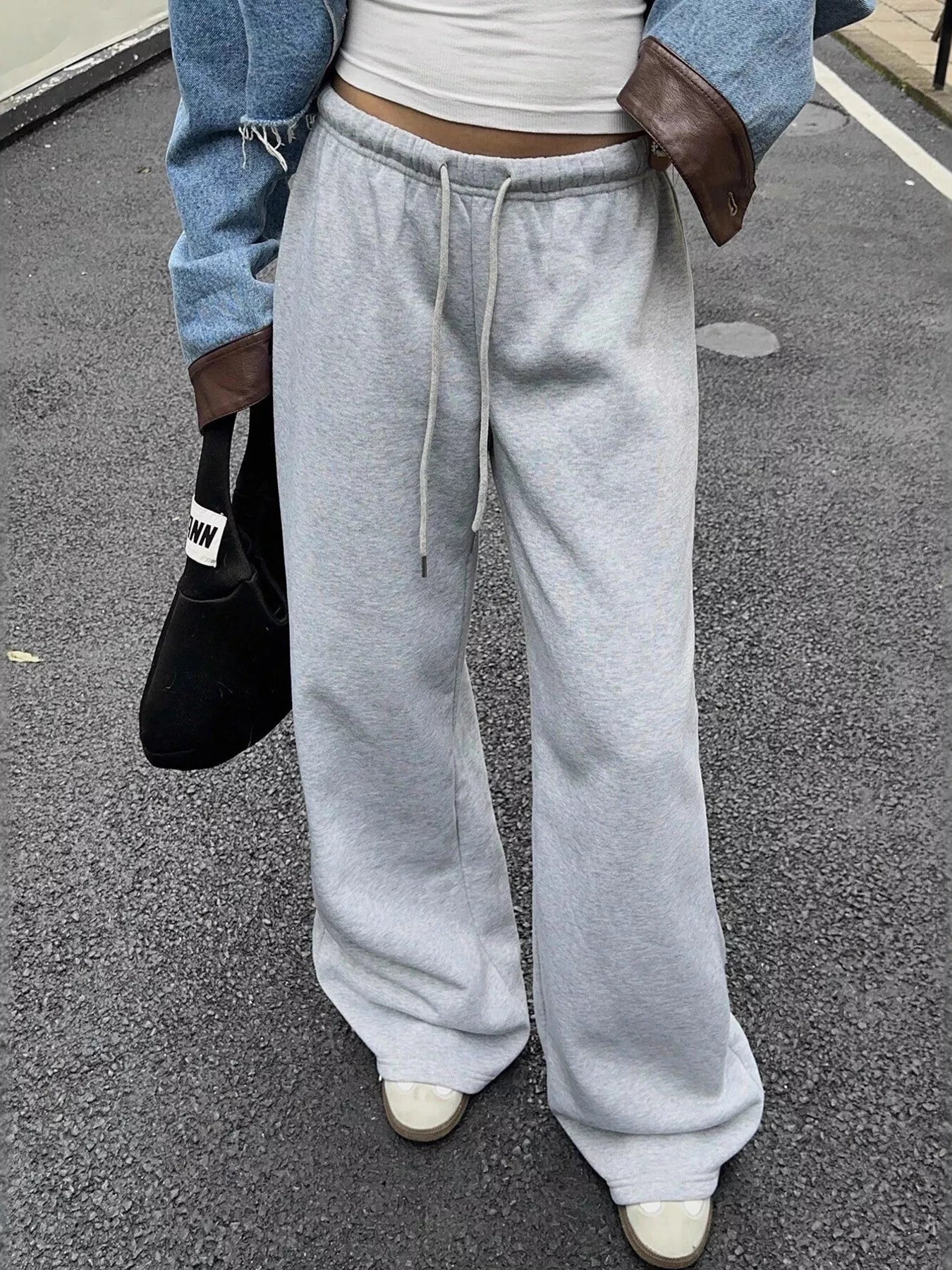 Wide Leg Sweatpants with Drawstring