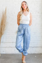 And The Why Satin Leopard Print Joggers