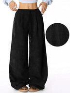 Relaxed Fit Corduroy Pants with Drawstring