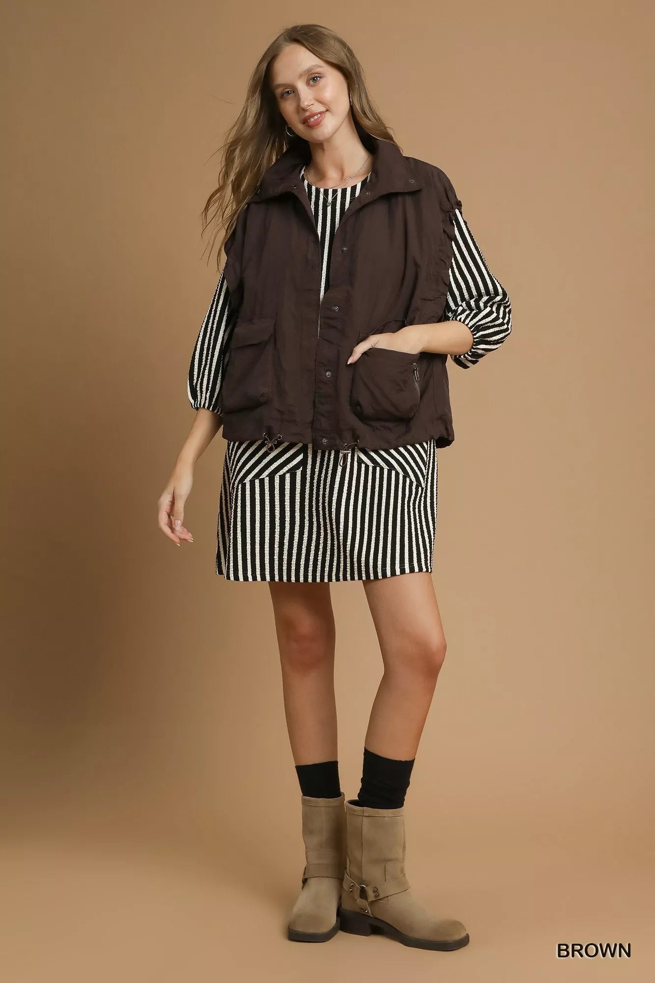 Umgee Nylon Vest with Pockets