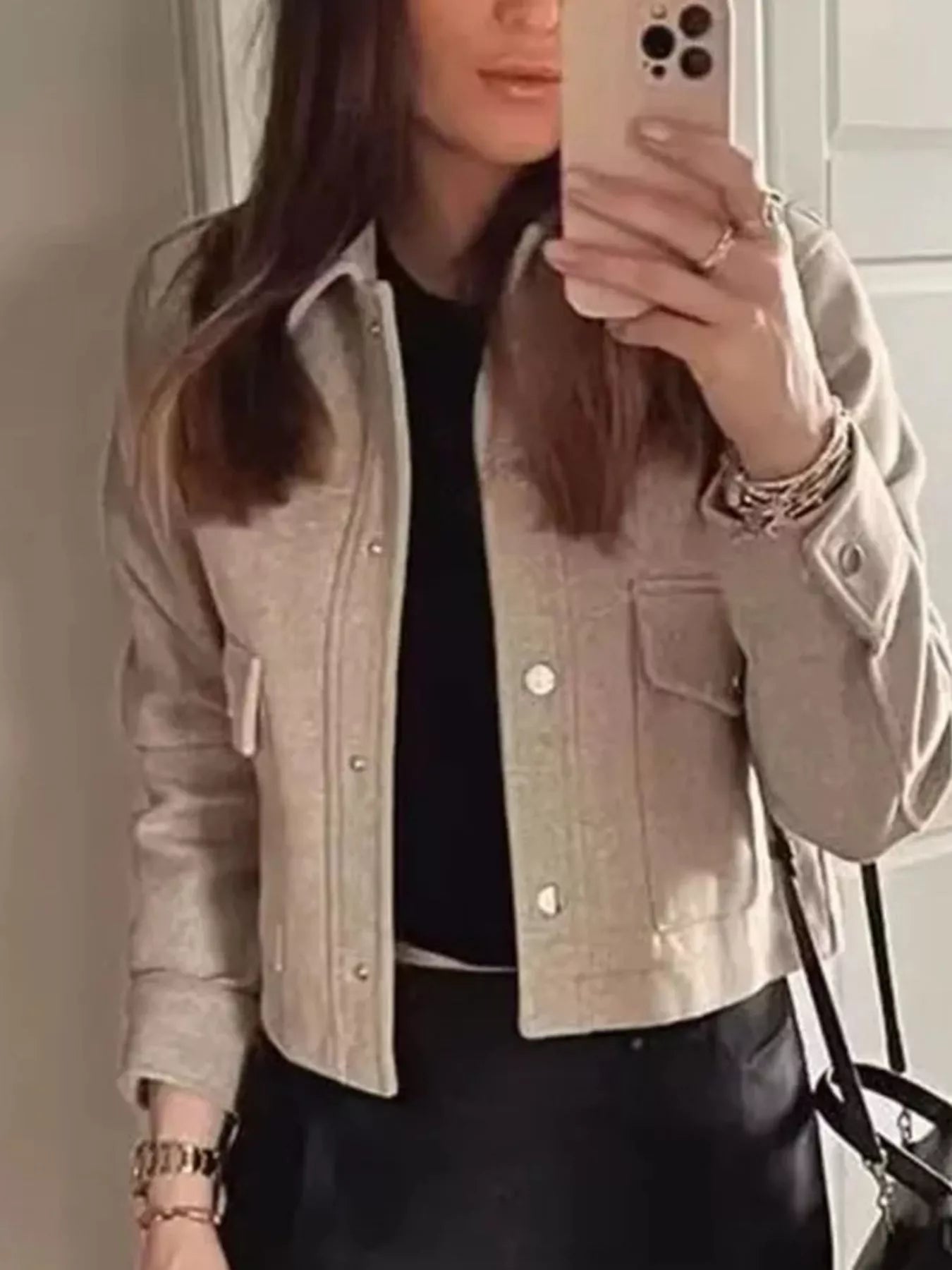 Snap Down Long Sleeve Jacket