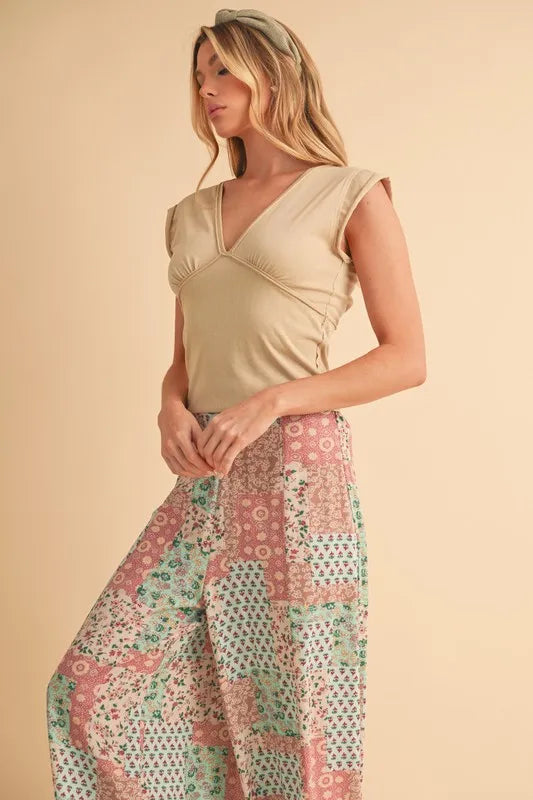 Aemi+Co Printed Wide Leg Pants