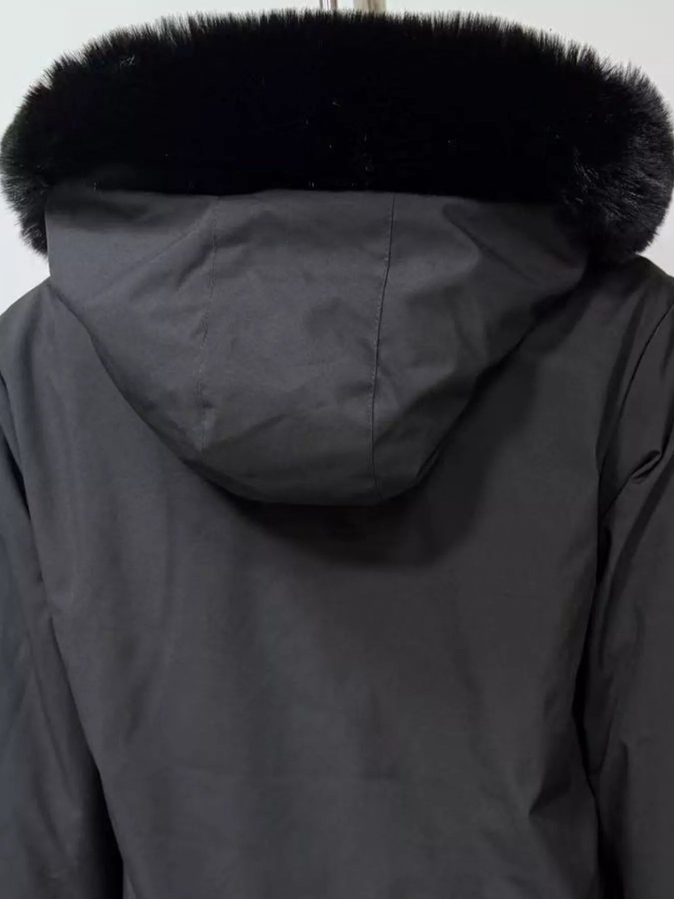 Full Size Fur Hooded Warm Winter Parka Outerwear Plus Size