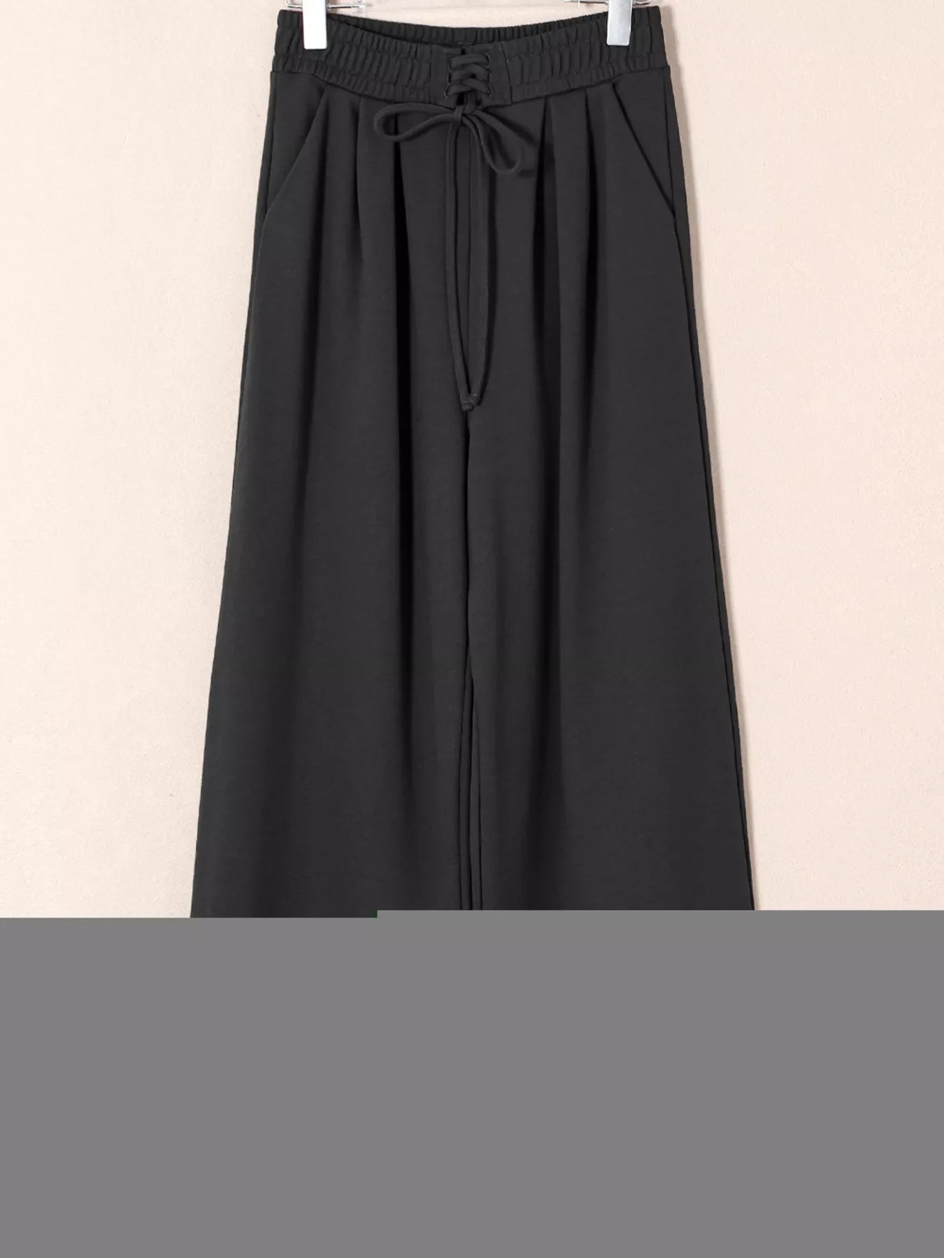 Tied Elastic High Waist Pleated Detail Solid Sweatpants