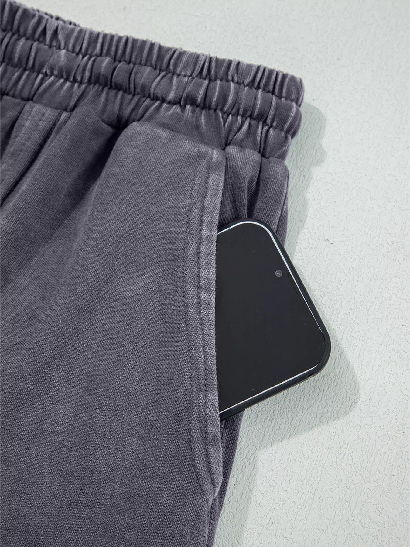 Flower Patch Mineral Washed Terry Knit Cropped Wide Leg Pants