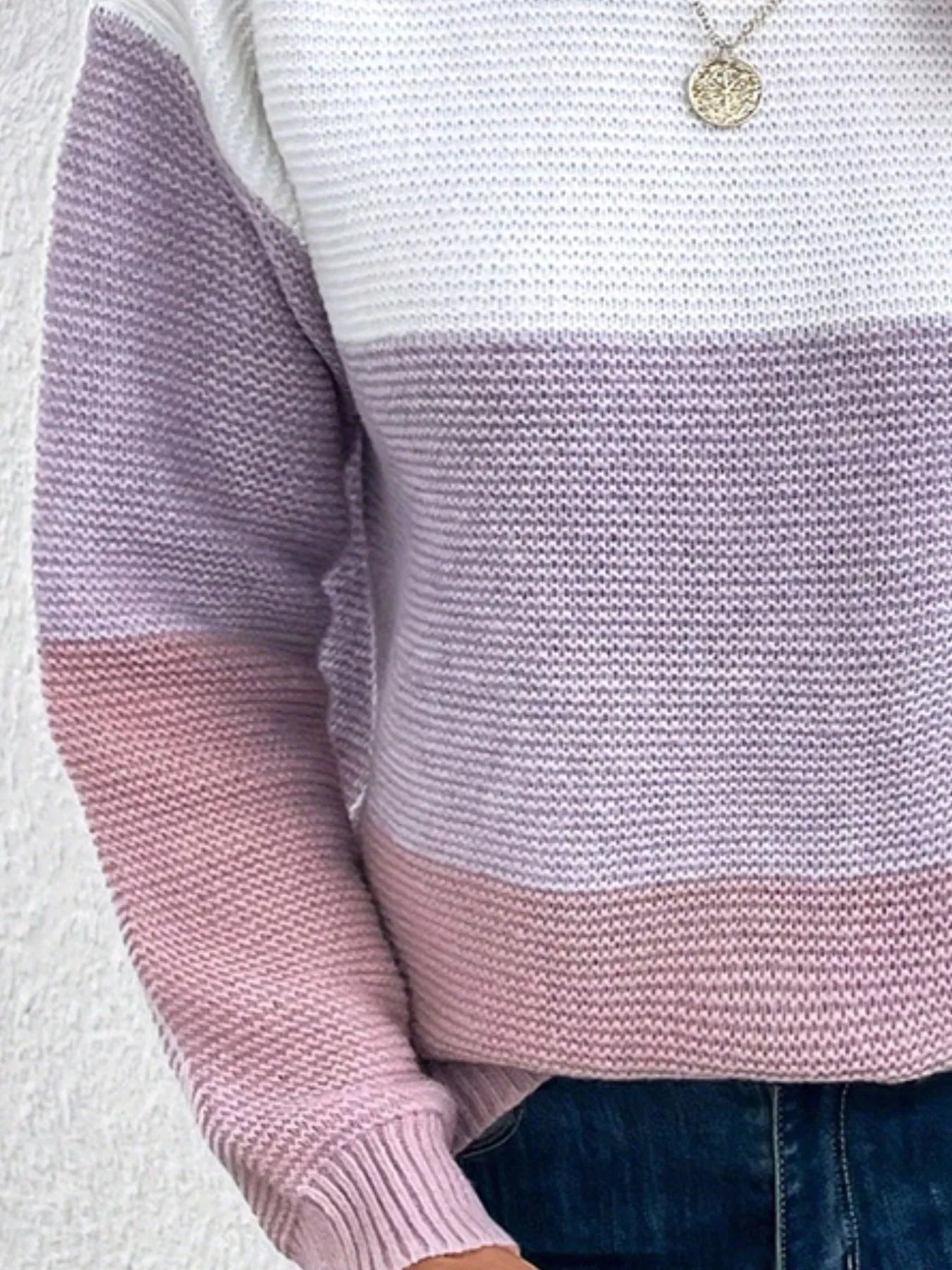 Color Block Long Sleeve Sweater