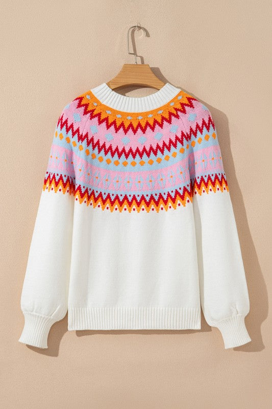 Avery Print Drop Shoulder Sweater
