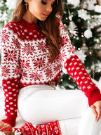 Snowflake Pattern Long Sleeve Sweater