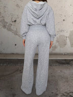 Zip Up Hoodie and Drawstring Pants Set