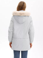 Full Size Fur Hooded Warm Winter Parka Outerwear Plus Size