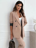 Lapel Collar Long Sleeve Blazer