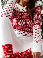 Snowflake Pattern Long Sleeve Sweater