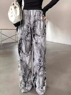 Abstract Print Wide Leg Pants