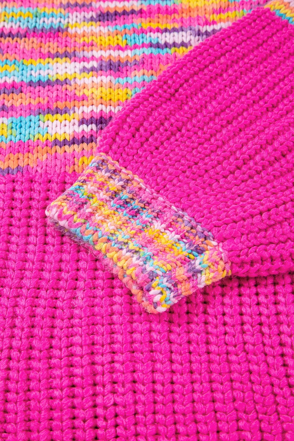 Colorful Knit Crew Neck Sweater