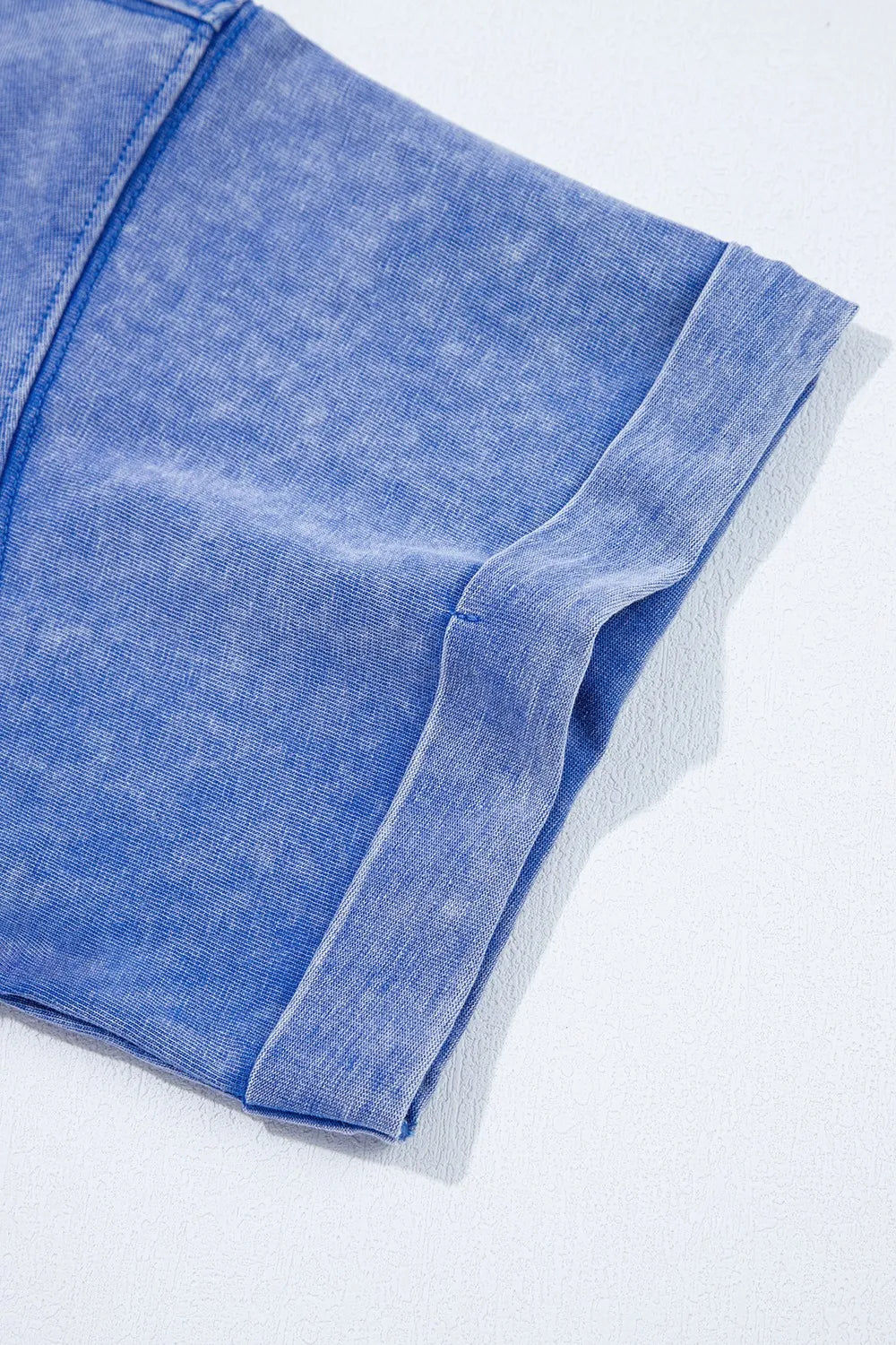 Acid Wash Star Patched Rolled Trim Top and Pants Set