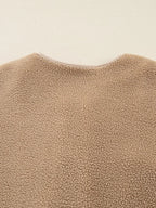 Casual Leopard Print Accent Plush Jacket with Pockets