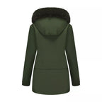 Full Size Fur Hooded Warm Winter Parka Outerwear Plus Size