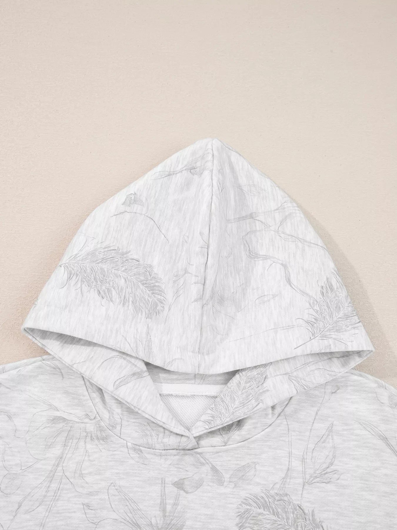 Abstract Print Loose Drop Sleeve Hoodie and Elastic Waistband Pants Set