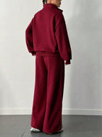 Half-Zip Long Sleeve Sweatshirt and Pants Set