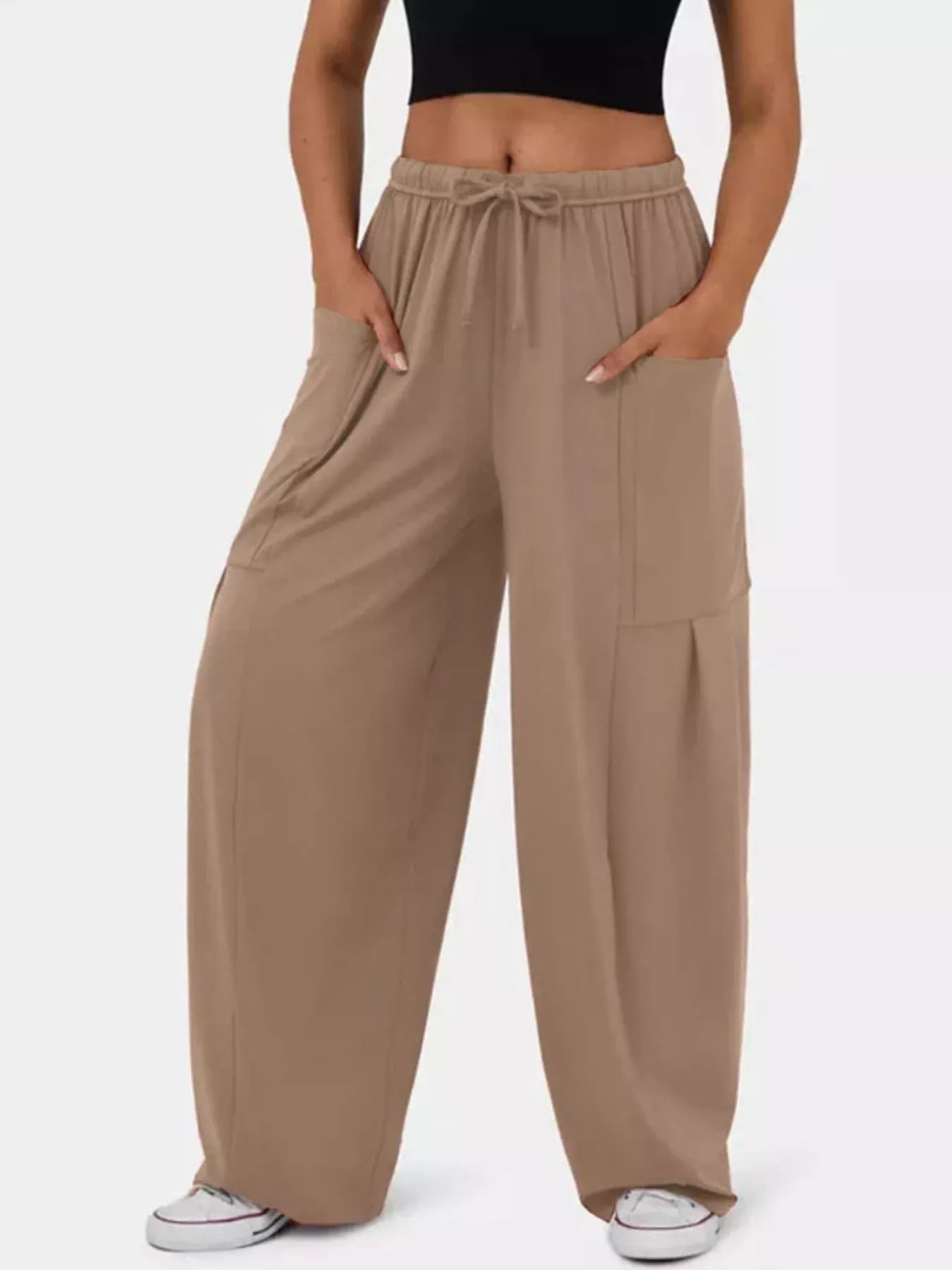 Drawstring Wide Leg Pants
