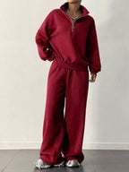 Half-Zip Long Sleeve Sweatshirt and Pants Set