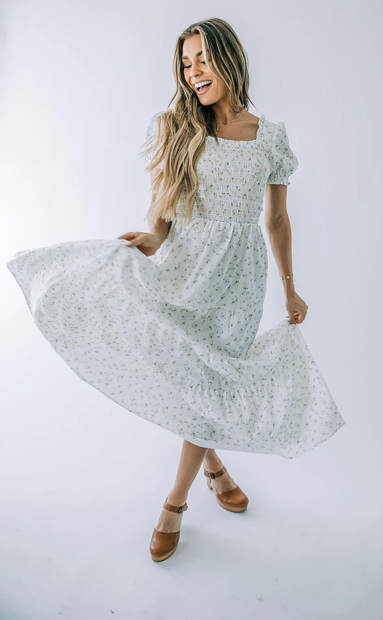 Dorothy Smocked Midi Dress
