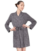 Women's Shawl Collar Long Sleeve Robe with Front Pockets