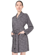 Women's Shawl Collar Long Sleeve Robe with Front Pockets