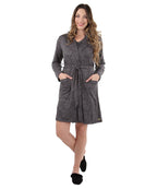 Women's Shawl Collar Long Sleeve Robe with Front Pockets