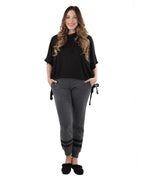 Women's Hooded Cotton Blend Cape with Tie Detail and Embroidery