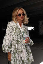 Print Billowy Fit Mini Flowy Skirt