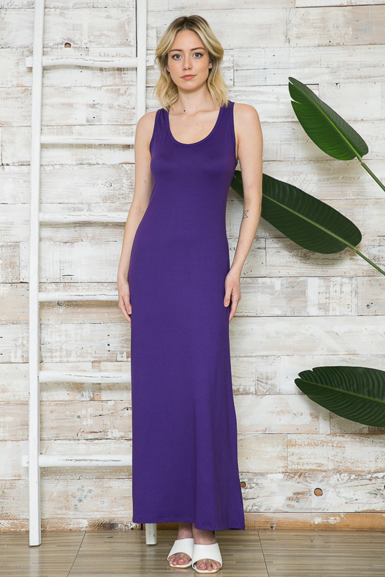 SOLID TANK RACERBACK MAXI DRESS