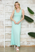 SOLID TANK RACERBACK MAXI DRESS