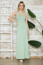 SOLID TANK RACERBACK MAXI DRESS
