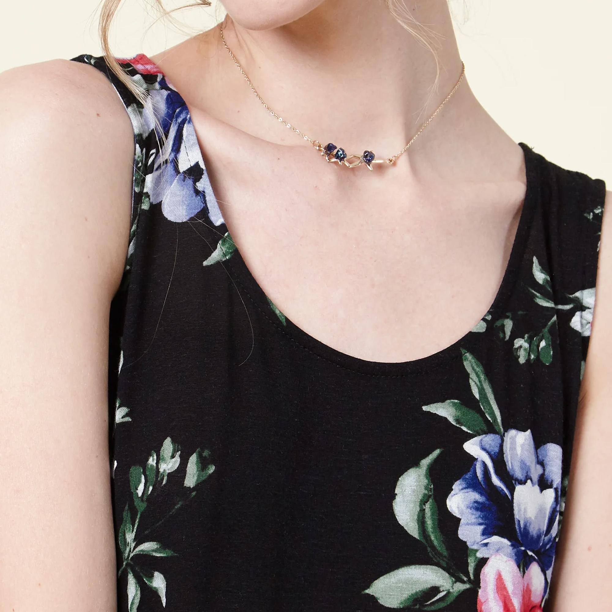 SALE! Last Piece - Size S - only -Love Kuza Made in USA - Black Floral Drop-Waist Dress